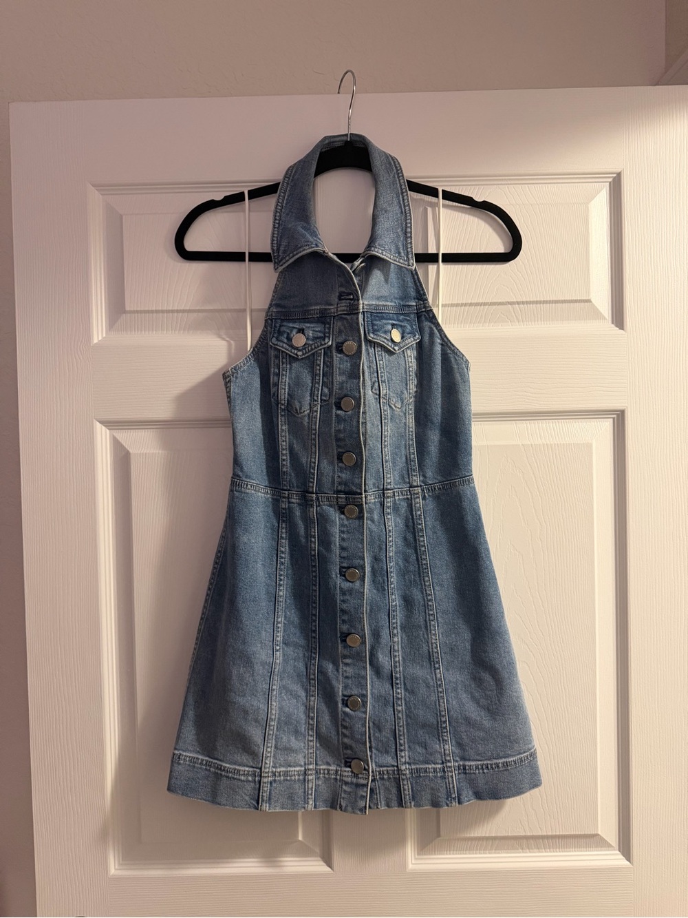 Alice + Olivia Kendall Denim Halter Minidress
